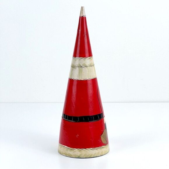 Nesting Santa Claus Christmas Wooden Doll Cone Shape Only One - Picture 3 of 9